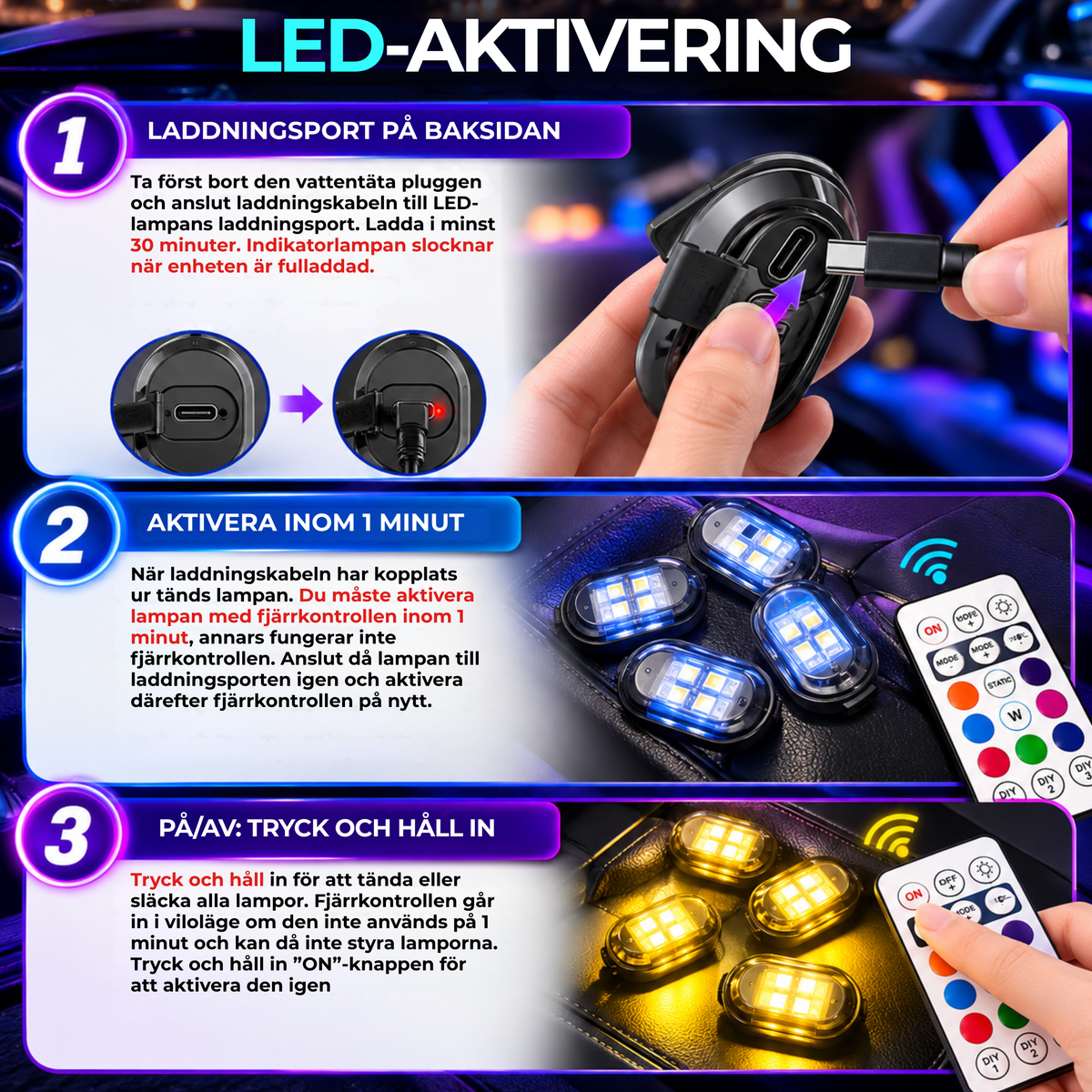 LumiLight™ – Trådlös LED-stämningsbelysning