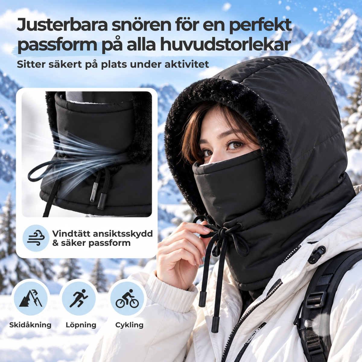 Iconic ™ - Justerbar, varm och vindtät vintermössa som täcker ansiktet