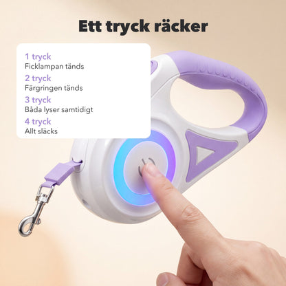 TryggLjus™ – Det belysta hundkopplet för mörka promenader