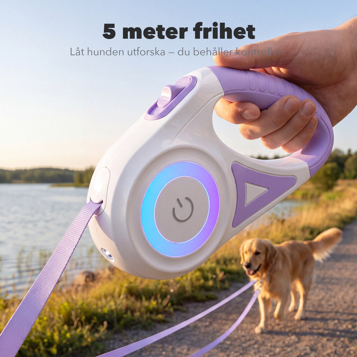 TryggLjus™ – Det belysta hundkopplet för mörka promenader
