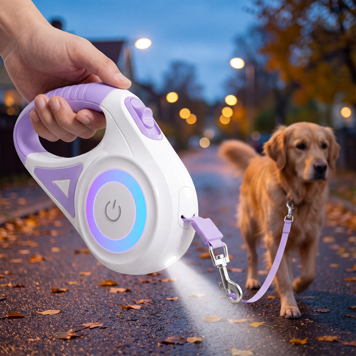 TryggLjus™ – Det belysta hundkopplet för mörka promenader
