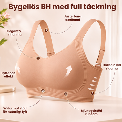 Lyftella™ | Sömlös BH med gelstöd, full täckning och lyftande effekt – utan bygel