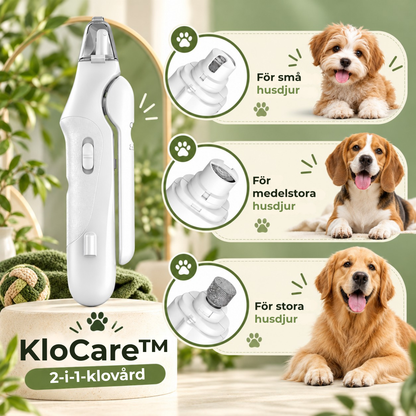 KloCare™ – 2-i-1 Klotrimmer med LED-ljus för Hund & Katt