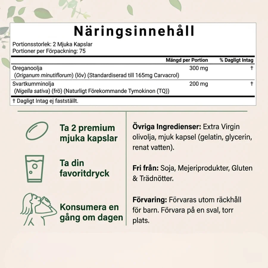 Malmö Ett bättre liv - Oreganoolja med Svartkumminolja
