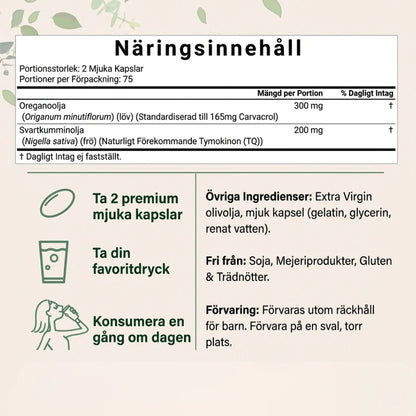 Malmö Ett bättre liv - Oreganoolja med Svartkumminolja