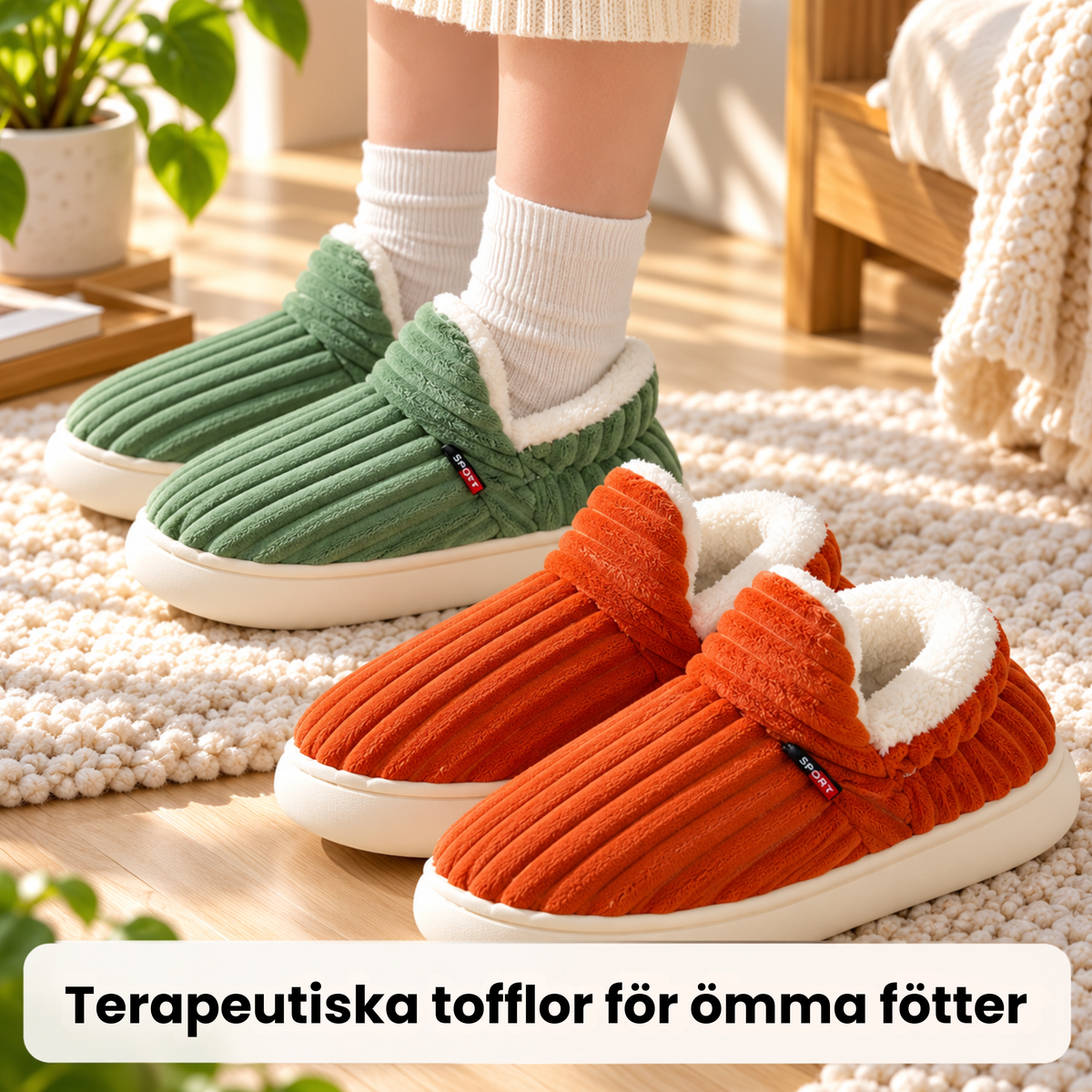 New Jersey Fluffy | Terapeutiska, mjuka fleece-vintertofflor