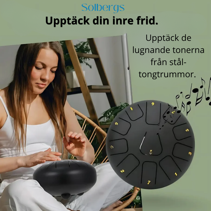 Harmonii KlankOase™ Steel Tongue Drum – Magiskt klangskålsljud för avkoppling, meditation och kreativt uttryck