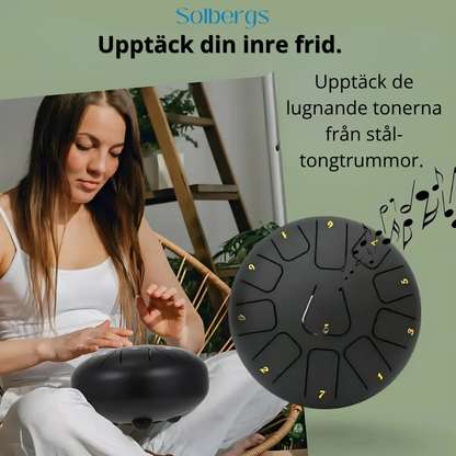 Harmonii KlankOase™ Steel Tongue Drum – Magiskt klangskålsljud för avkoppling, meditation och kreativt uttryck