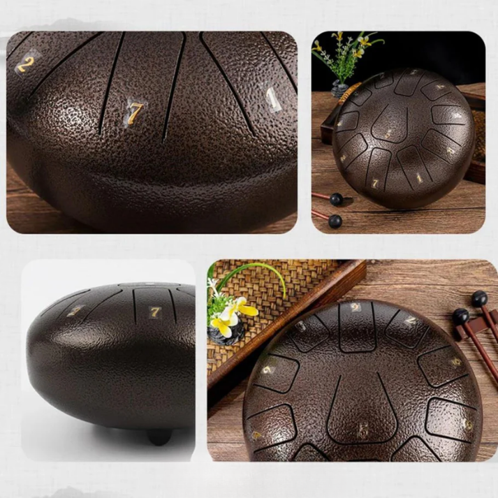 Harmonii KlankOase™ Steel Tongue Drum – Magiskt klangskålsljud för avkoppling, meditation och kreativt uttryck