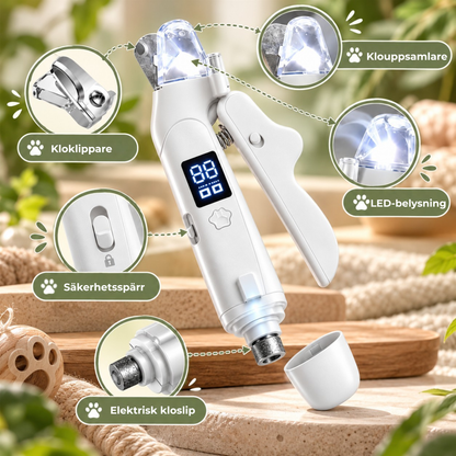 KloCare™ – 2-i-1 Klotrimmer med LED-ljus för Hund & Katt