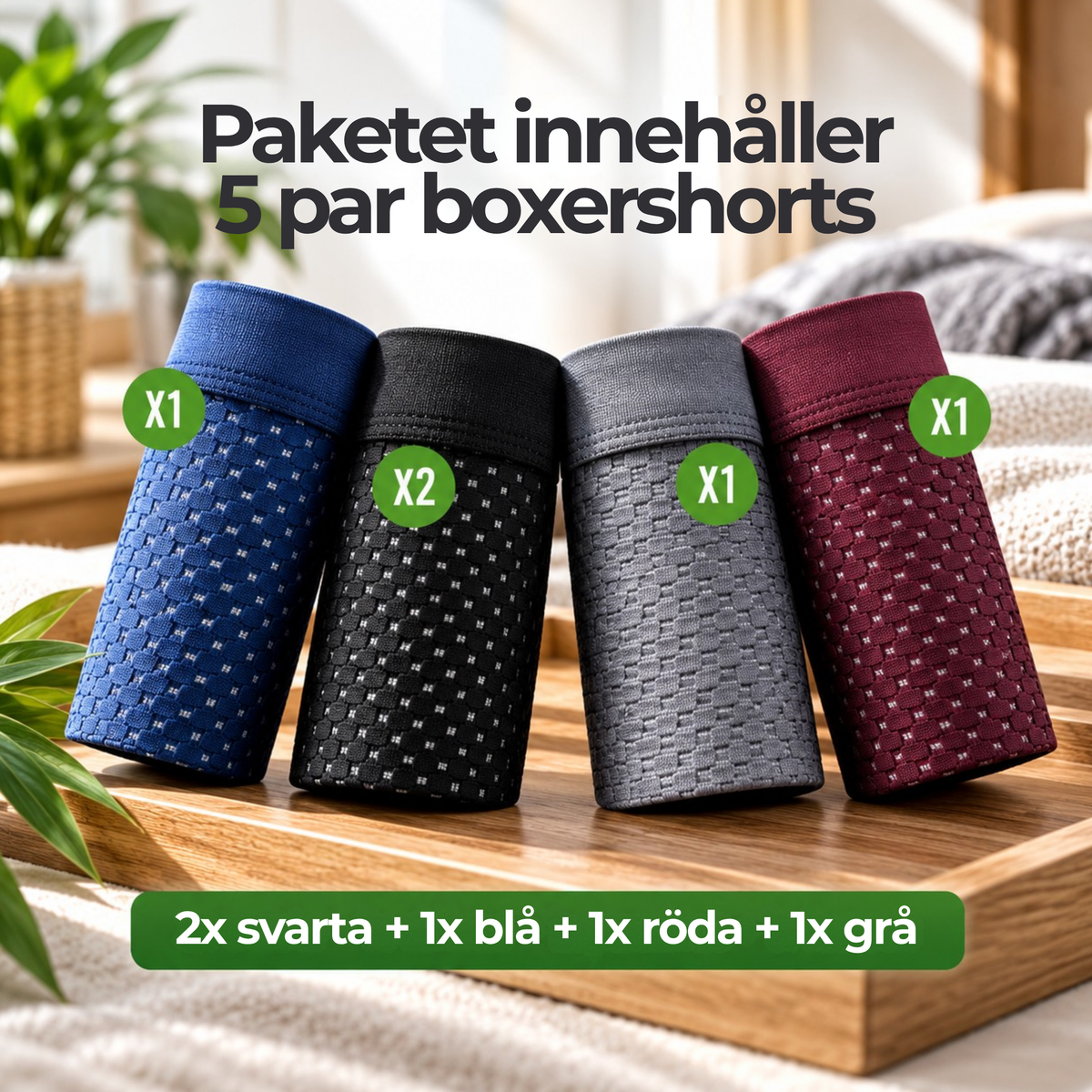 BambuKomfort™ – Mjuka Herrboxers i Bambufiber