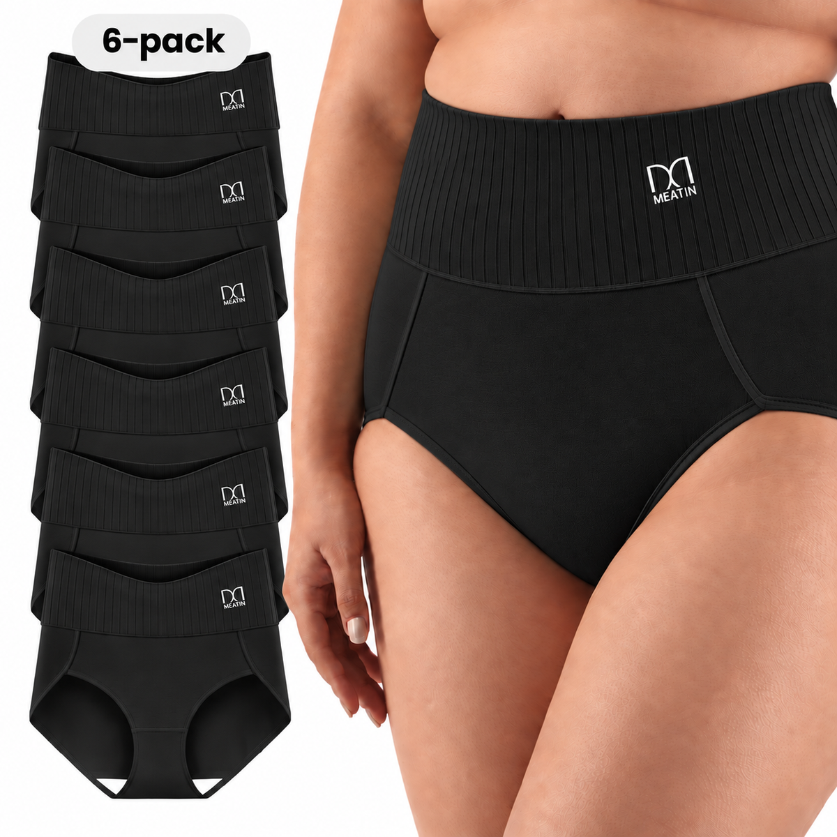 MageForm® 6-Pack Höga Midjetrosor – Bekväma & Formande