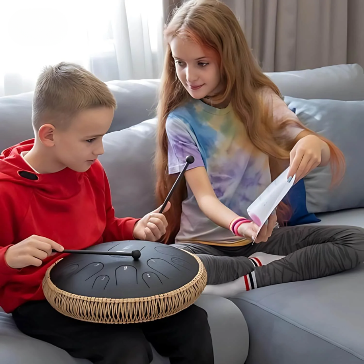Harmonii KlankOase™ Steel Tongue Drum – Magiskt klangskålsljud för avkoppling, meditation och kreativt uttryck