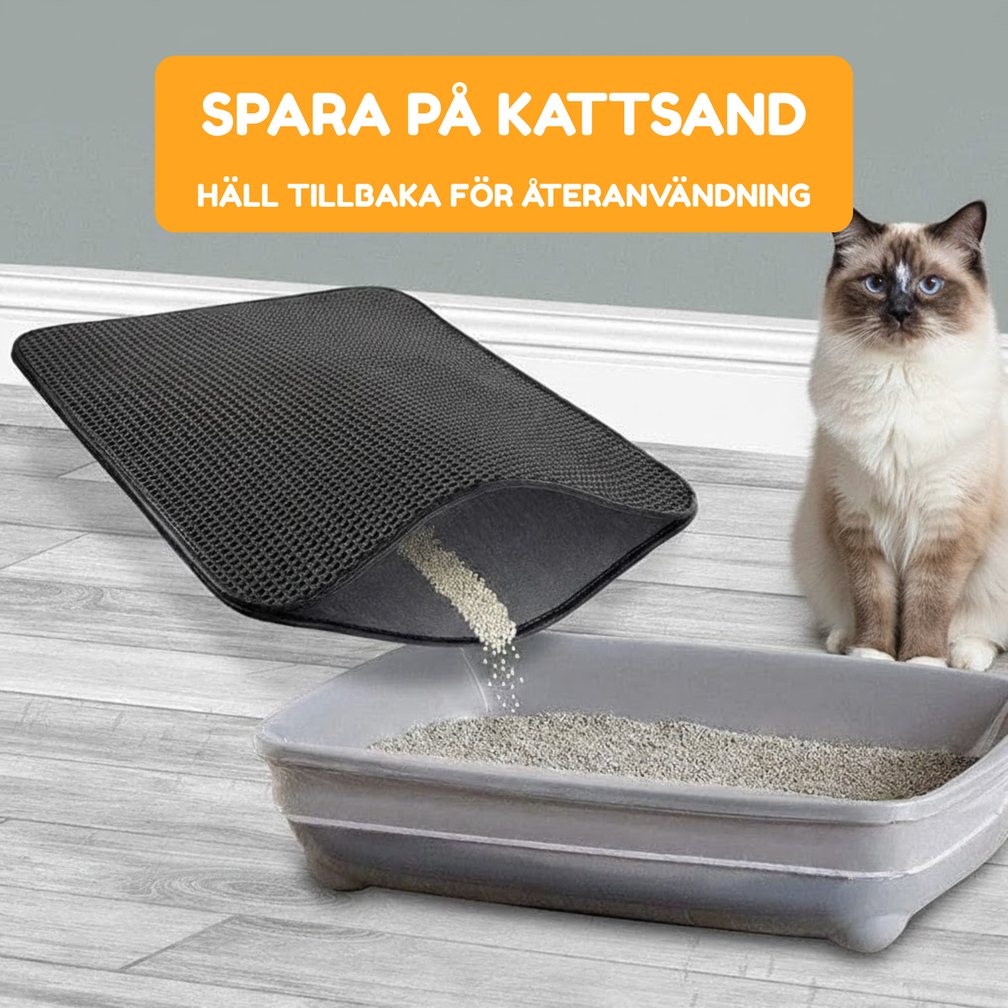 LitterGuard Pro Matta – Kattlådematta som minskar kattsand i hemmet