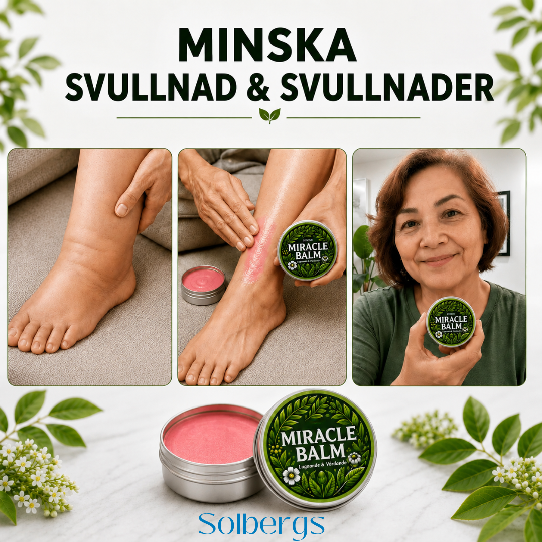 Solbergs Miracle Balm - 91 % av kunderna upplevde lättare ben och mindre svullnad