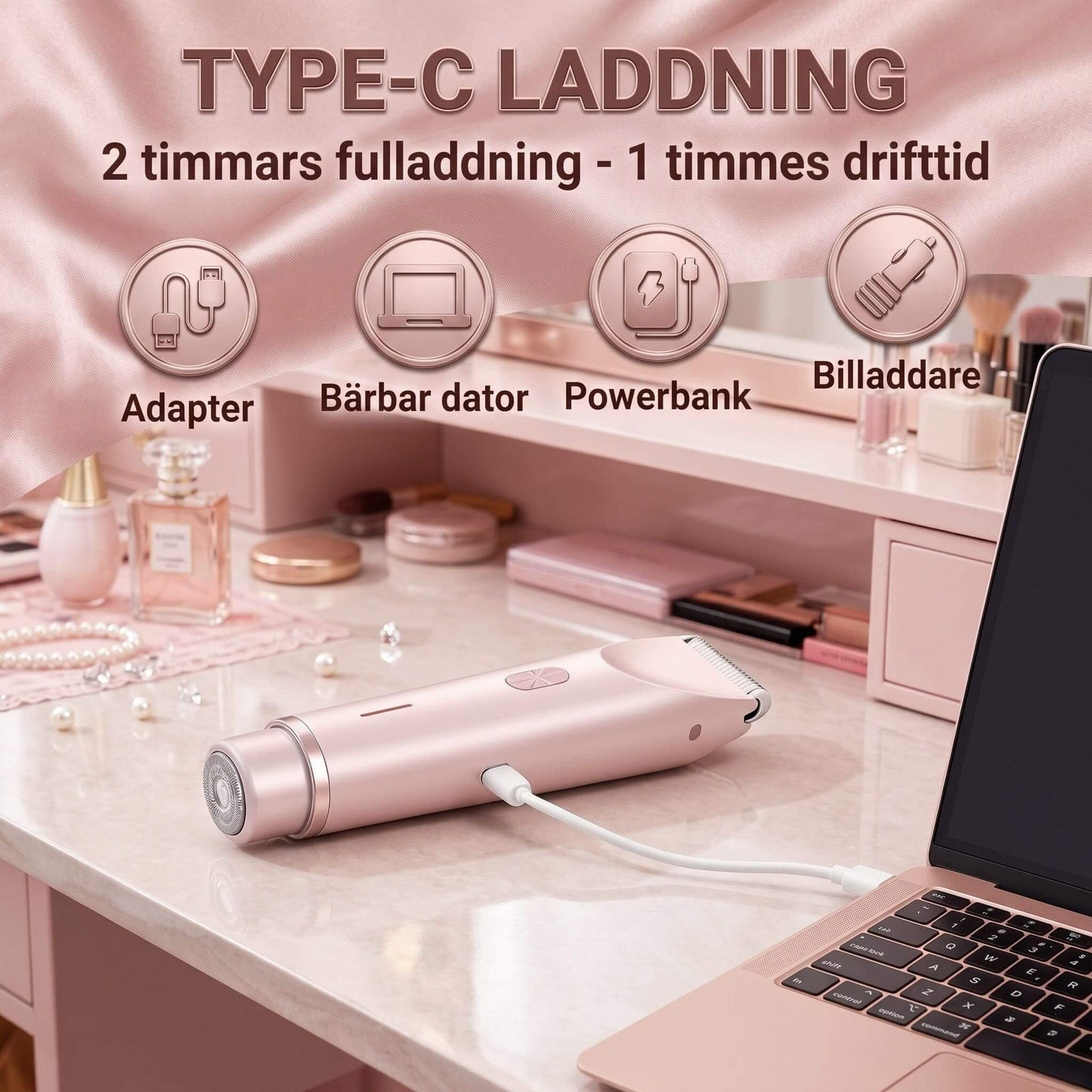 LunaSilk Vattentålig 2-i-1 Rakapparat
