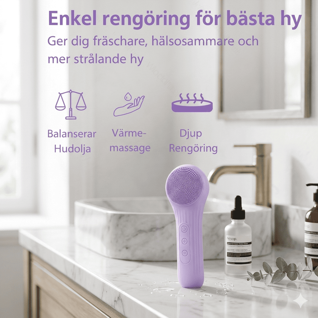GlowMatic – Elektrisk Ansiktsrengöringsborste med Sonic-Vibration & IPX7 Vattentät Design