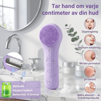 GlowMatic – Elektrisk Ansiktsrengöringsborste med Sonic-Vibration & IPX7 Vattentät Design