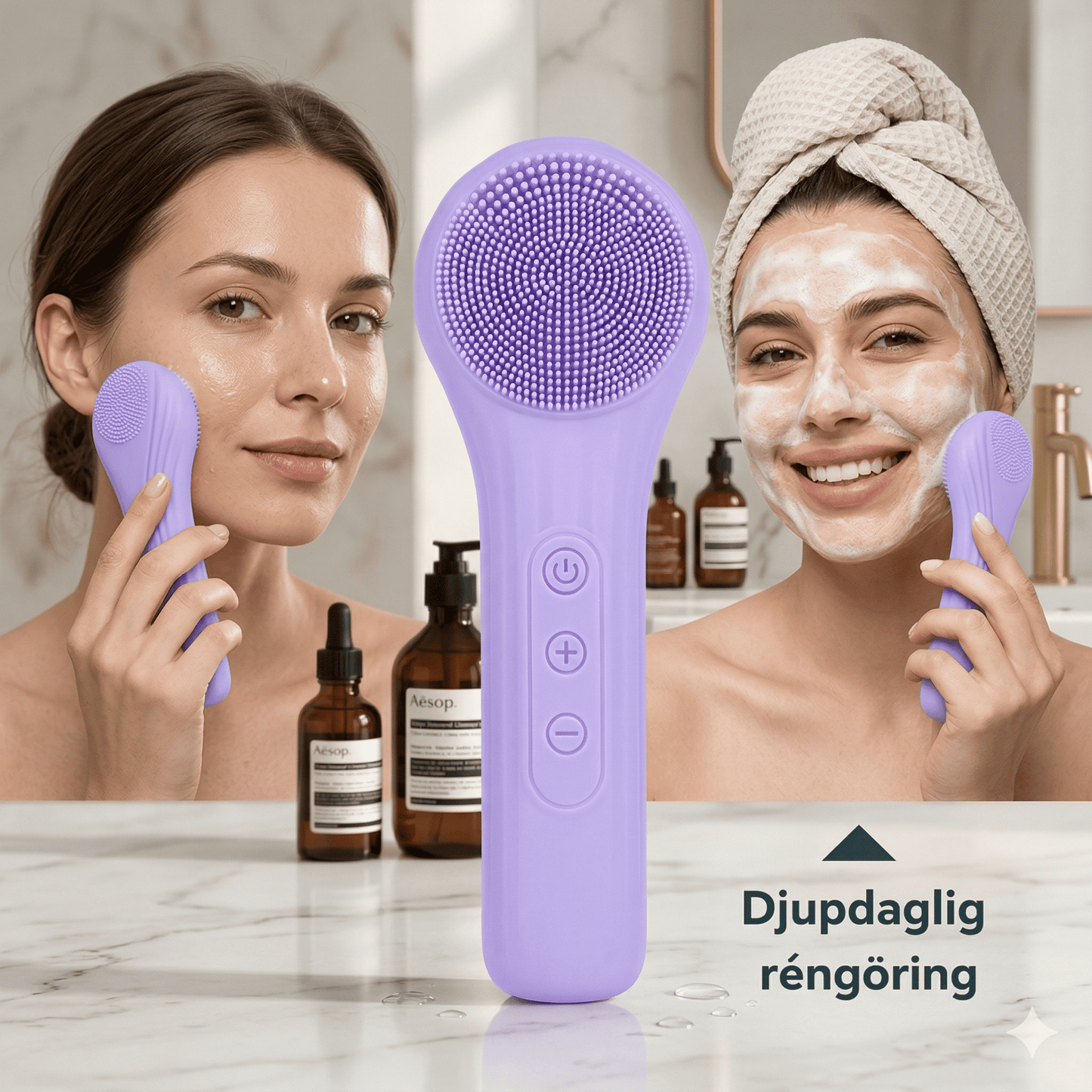 GlowMatic – Elektrisk Ansiktsrengöringsborste med Sonic-Vibration & IPX7 Vattentät Design