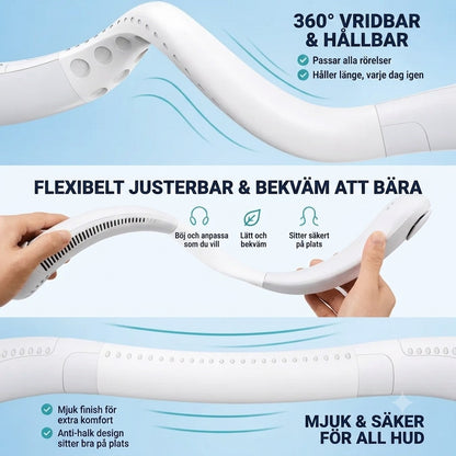 Coola™ – Bärbar uppladdningsbar nackfläkt för omedelbar svalka