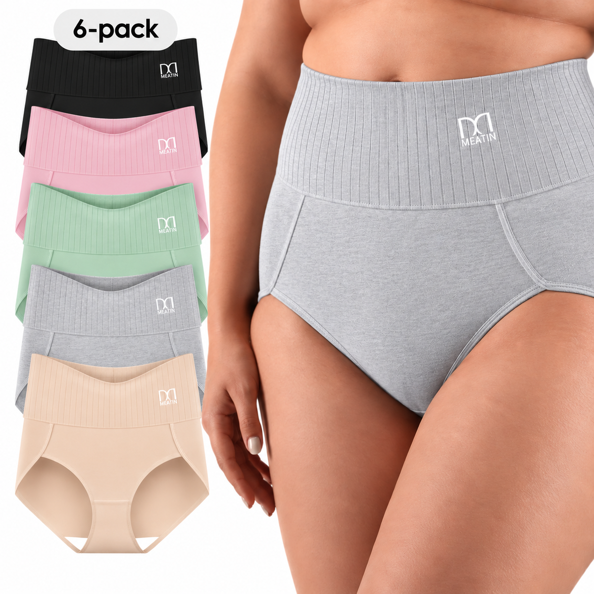 MageForm® 6-Pack Höga Midjetrosor – Bekväma & Formande
