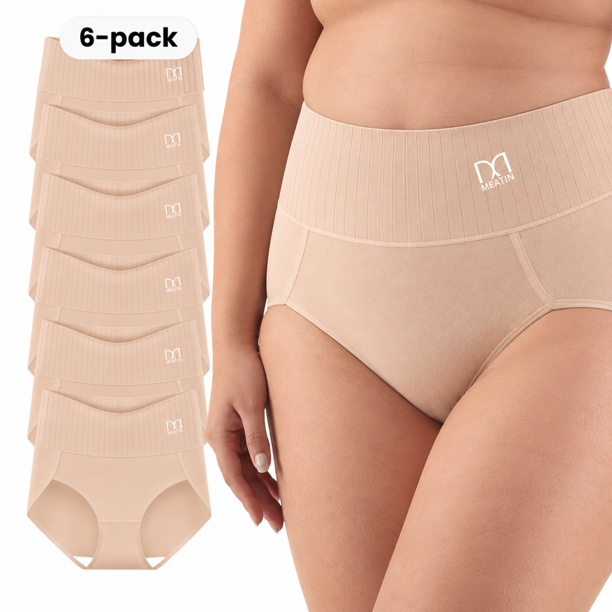 MageForm® 6-Pack Höga Midjetrosor – Bekväma & Formande