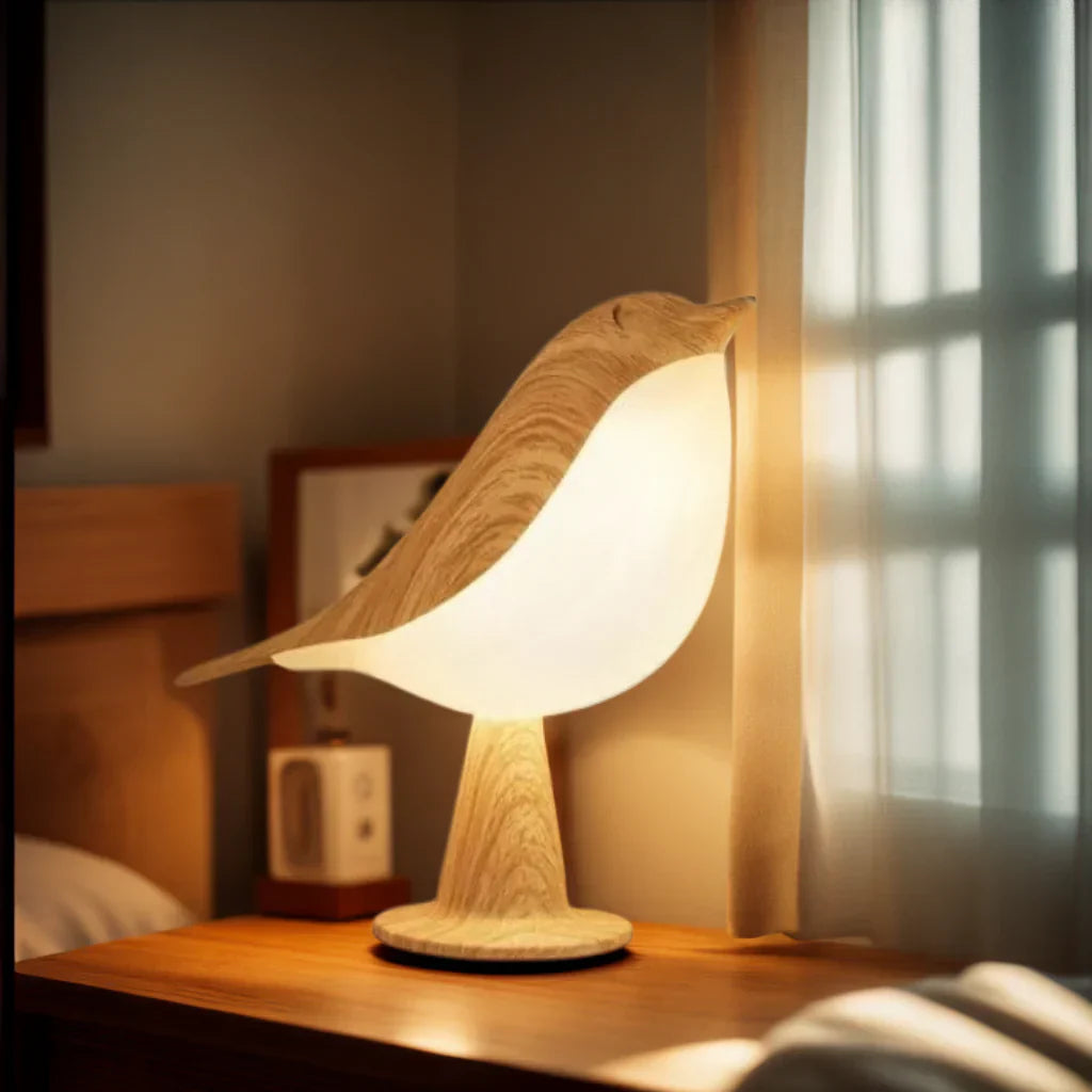 Solbergs Fågel Nattlampa - Bärbar Fjärrstyrd LED-Natt Ljus Sängen Fågel Lampa
