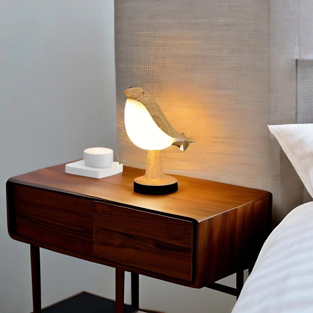 Solbergs Fågel Nattlampa - Bärbar Fjärrstyrd LED-Natt Ljus Sängen Fågel Lampa